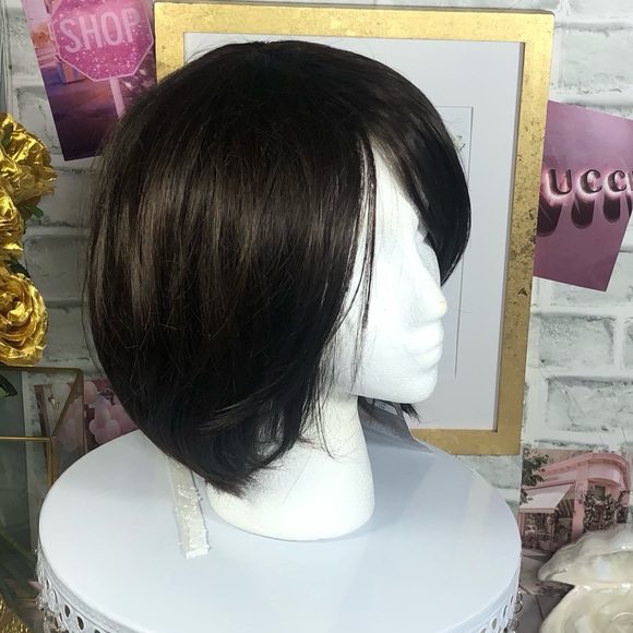 Kaylss Dark Brown/Black Short Pixie Cut - Sweeping Bangs - Synthetic Hair - New - Picture 2 of 15